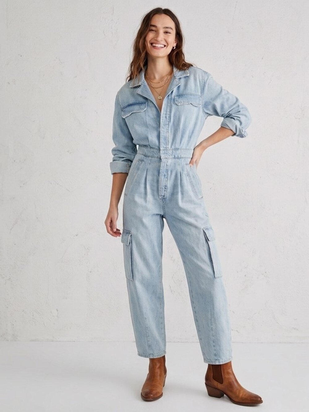 Citizens of Humanity Gema Denim Cargo Barrel Jumpsuit Coveralls 8